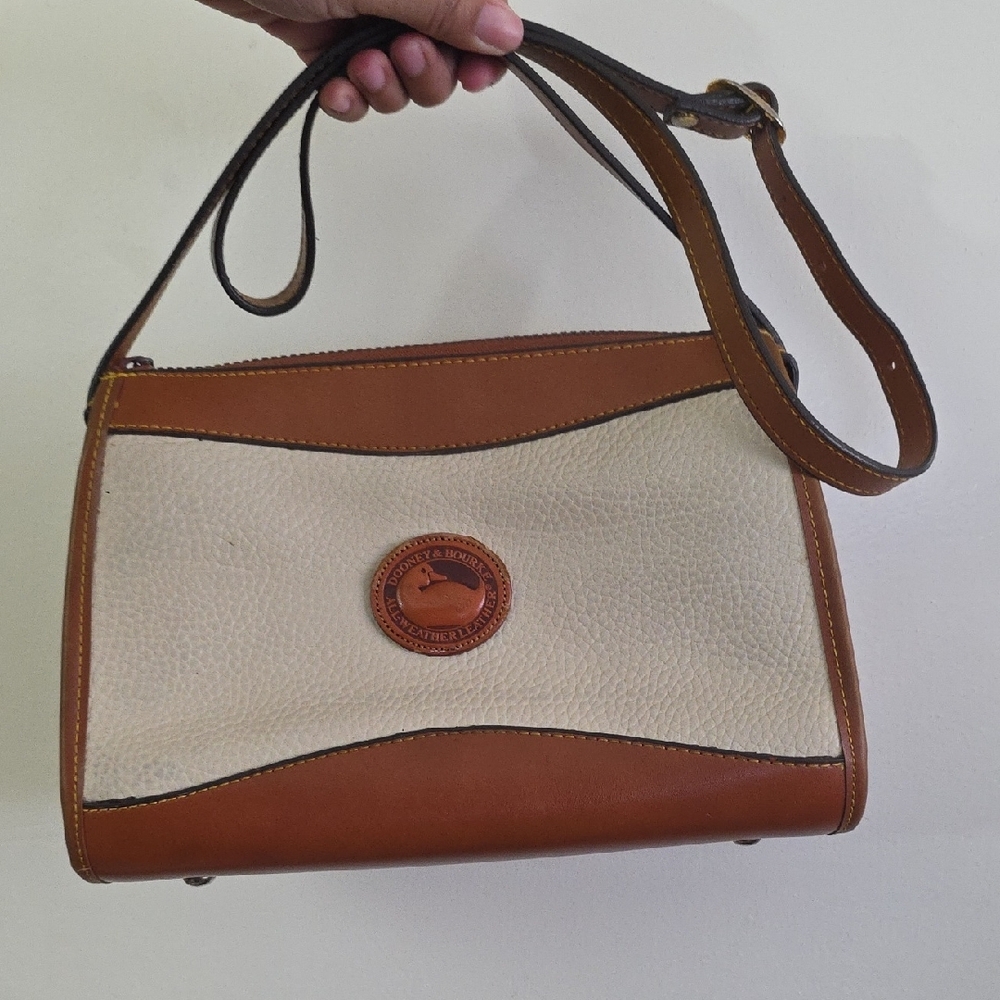 Dooney & Bourke Brown and Cream Leather Shoulder Bag
